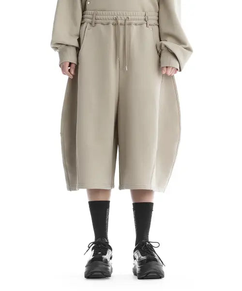 [TREEMINGBIRD] TMB Raw Cut Balloon Bermuda Set-Up Shorts [ Beige ]