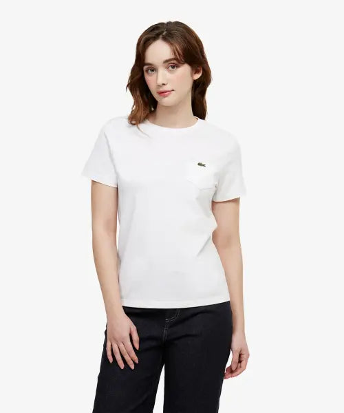 [LACOSTE] Women's Basic Pocket Short Sleeve T-Shirt TF556E-56G / 여성 베이직 포켓 반팔 티셔츠 TF556E-56G 001