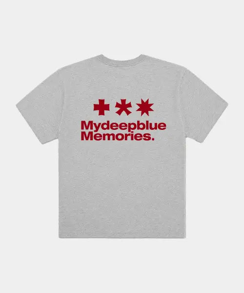[MY DEEP BLUE MEMORIES] Mm Symbol Logo T-Shirts (GREY / BURGUNDY)