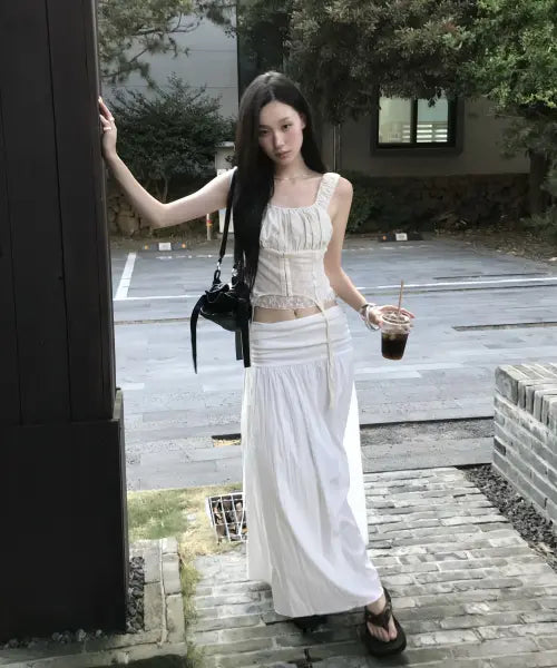 [MIXXO] Shirring Banding Long Skirt / 셔링밴딩 롱 스커트_MIWWHG918B