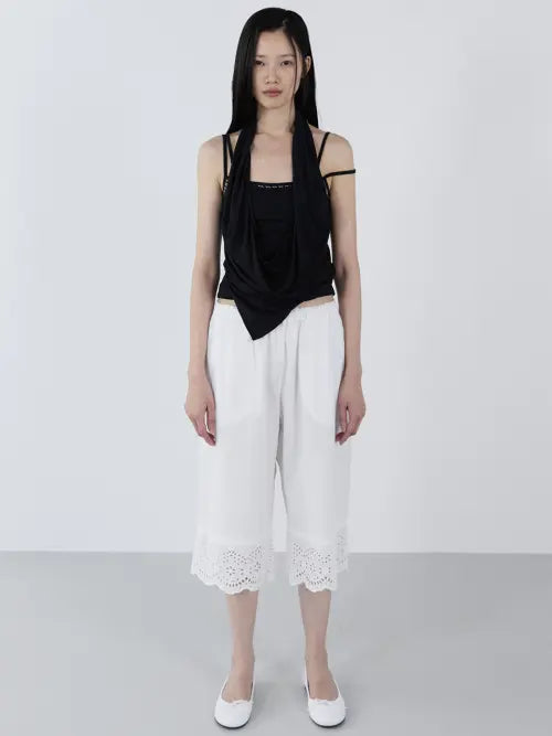 [CERRIC] Lace Bermuda Pants _ White