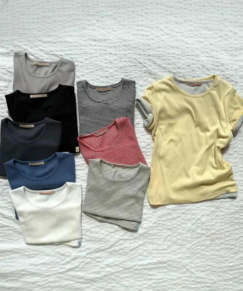 [BITTERCELLS] [2 PACK]Essential Golgi Half Tee-10colors / [2 PACK]에센셜 골지 하프 티-10colors