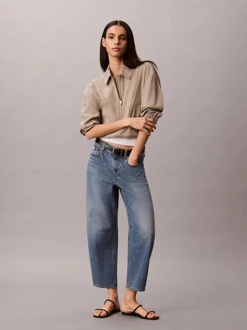 [CALVIN KLEIN JEANS] Women's Cropped Barrel Denim 47G748G YRE / 여성 크롭드 배럴 데님 47G748G YRE