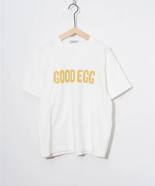 [ORDINARY FITS] GOOD EGG Printed Short Sleeve T-Shirt - White / GOOD EGG 프린팅 반소매 티셔츠 - 화이트 / CS026001