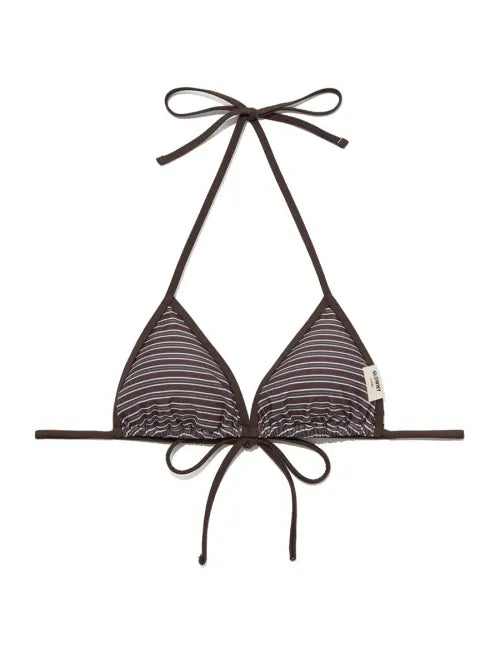 [GLOWNY] G ENCORE STRIPE BIKINI TOP (BROWN STRIPE)