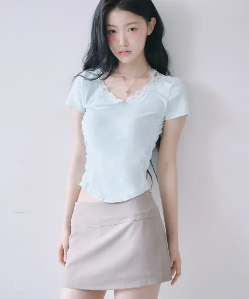 [REISE MIYA] LILY HALTERNECK LACE TOP [MINT] / 릴리 홀터넥 레이스 탑 [MINT]
