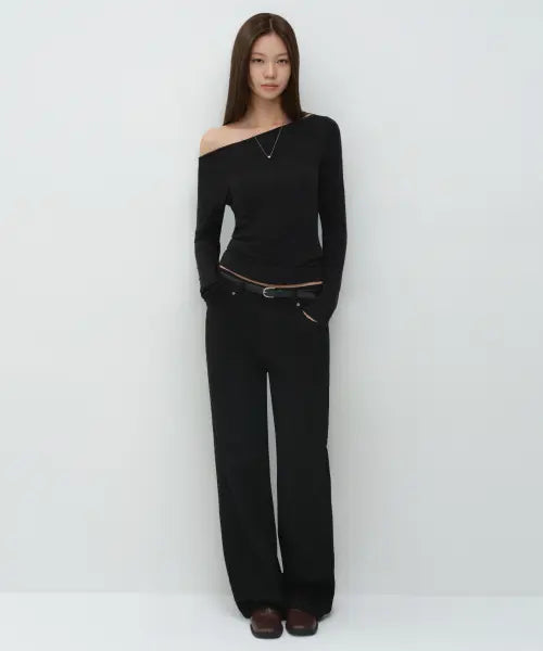 [MUSINSA STANDARD WOMAN] Women's Essential Wide Denim Pants [Black] / 우먼즈 에센셜 와이드 데님 팬츠 [블랙]