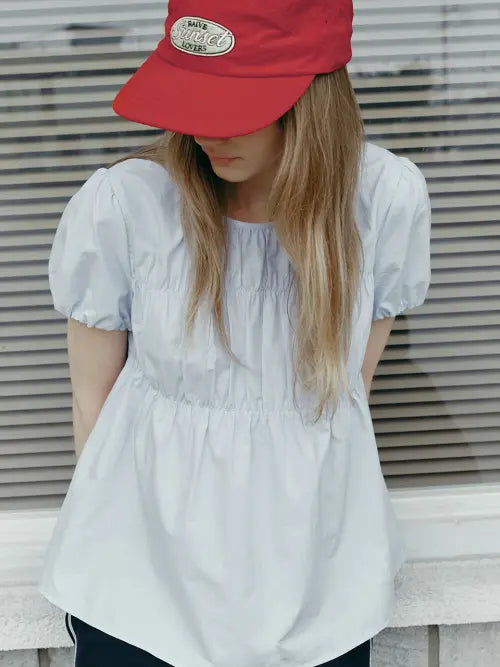[RAIVE] Banding Volume Blouse VW6MB516_2color