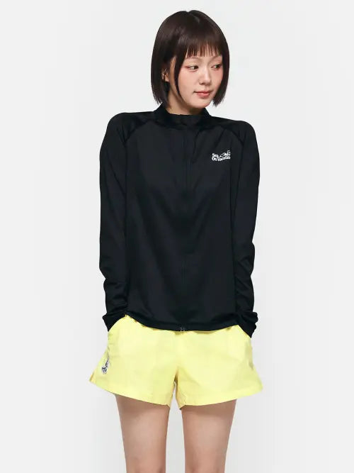 [BARREL] PEANUTS WOMEN SNOOPY RELAX FIT ZIP-UP RASH GUARD BLACK / PNTS 우먼 스누피 릴렉스핏 집업 래쉬가드 블랙 (B6SWWZR051BLK)