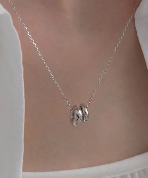 [BYHYERES] [925 silver] Duo link necklace (White) BH7N50782W9450