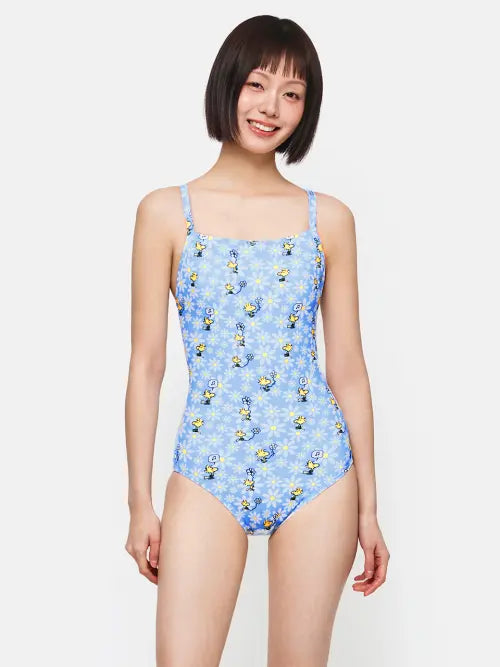 [BARREL] PNTS DAISY GARDEN SNOOPY V BACK ONEPIECE SWIMSUIT SKYBLUE / PNTS 데이지가든 스누피 V백 원피스 수영복 스카이블루 (B6SWSWS060SKB)