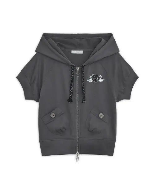 [HUG YOUR SKIN] HUGYOURSKIN X LUCY hoodie zip-up (Charcoal) / HUGYOURSKIN X LUCY 후드집업 (차콜)