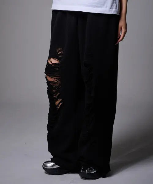 [FADERMENT] Class Damage Scratch Sweatpants (Black) / 클래스 데미지 스크래치 스웨트 팬츠(Black)