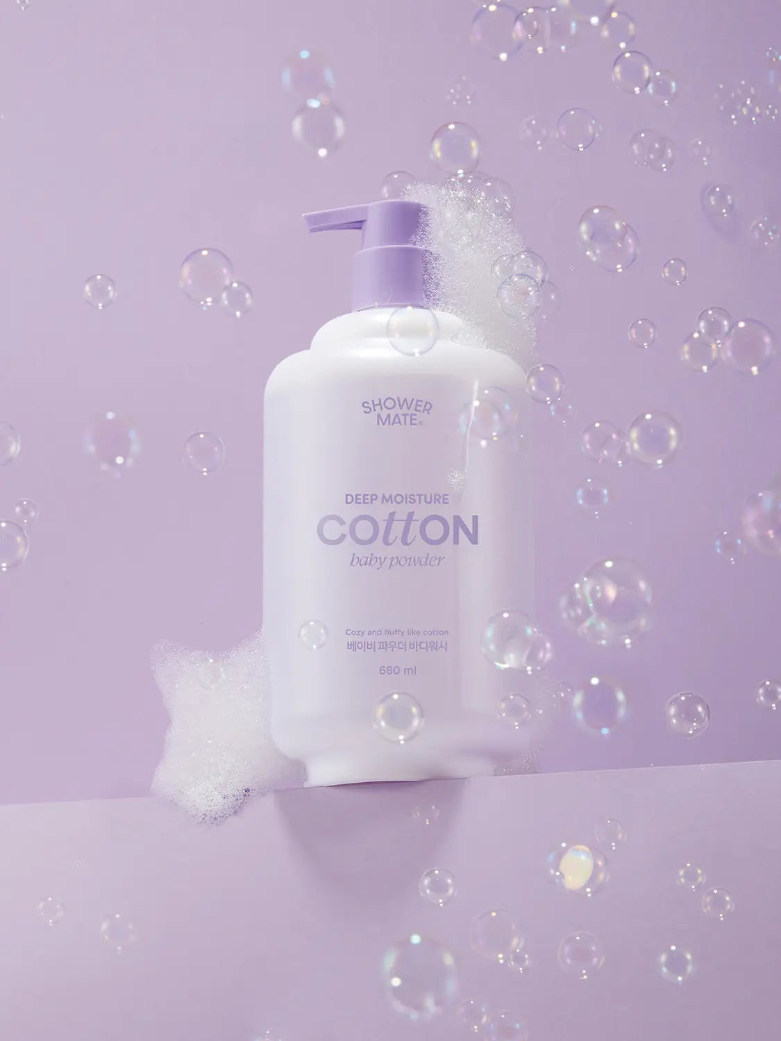 [DAISO] Shower Mate Deep Moisture Cotton Body Wash 680ml / [베이비파우더]샤워메이트 딥모이스처 코튼 바디워시 680 ml