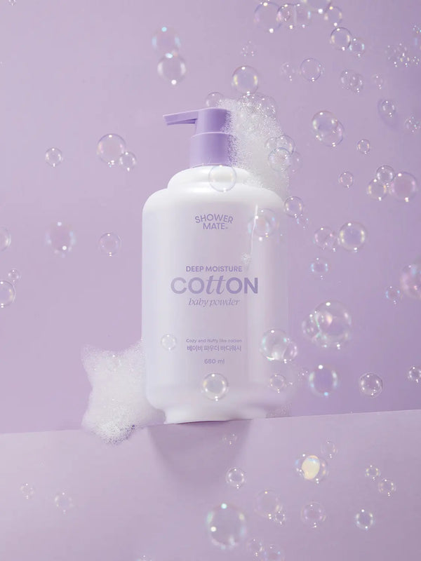 [DAISO] Shower Mate Deep Moisture Cotton Body Wash 680ml / [베이비파우더]샤워메이트 딥모이스처 코튼 바디워시 680 ml