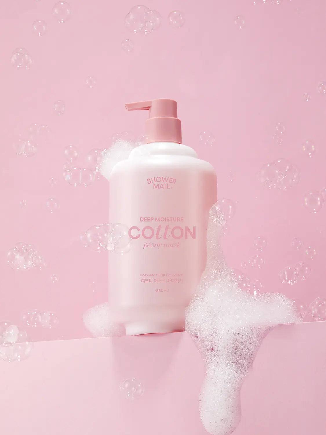 [DAISO] Peony Musk Shower Mate Deep Moisture Cotton Body Wash 680 ml / [피오니머스크]샤워메이트 딥모이스처 코튼 바디워시 680 ml