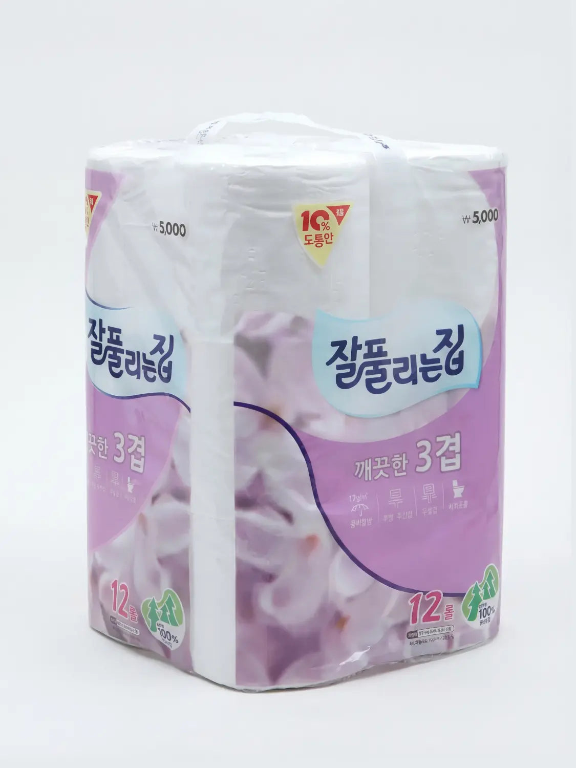 [DAISO] Jal Pullineunjip 3-ply Toilet Paper, 12 Rolls / 잘 풀리는집 3겹 두루마리 화장지 12롤