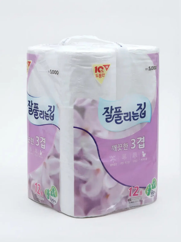 [DAISO] Jal Pullineunjip 3-ply Toilet Paper, 12 Rolls / 잘 풀리는집 3겹 두루마리 화장지 12롤