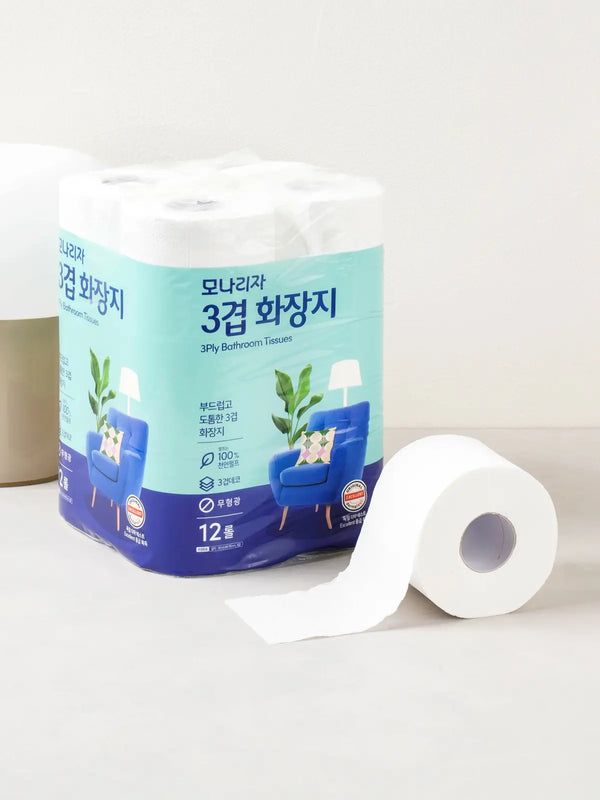 [DAISO] Monarch 3-ply Toilet Paper, 30m, 12 Rolls / 모나리자 3겹 화장지 30m 12롤