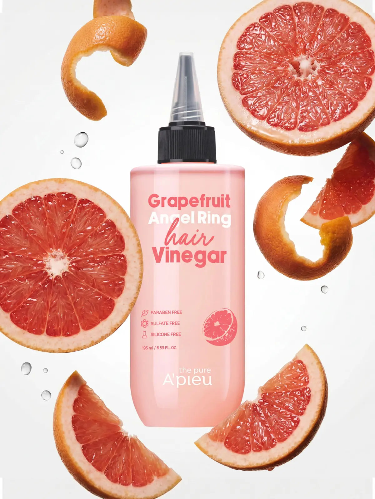 [Afew_ThePure] Apieu The Pure Red Grapefruit Angel Ring Hair Vinegar 195 ml / 어퓨 더퓨어 홍자몽 엔젤링 헤어식초 195 ml