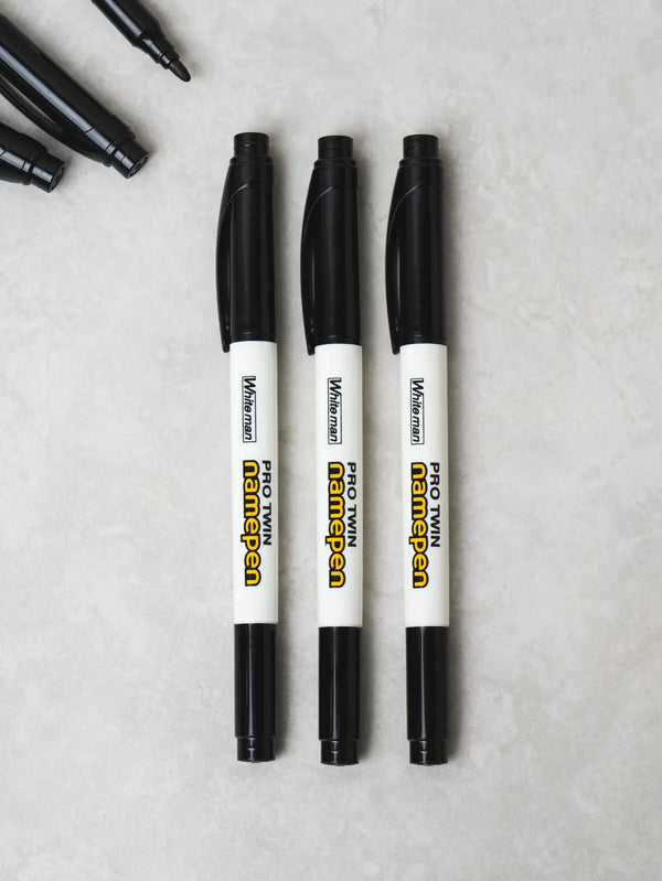 [DAISO] Twin Name Pen Black 3P / 트윈 네임펜 흑색 3P