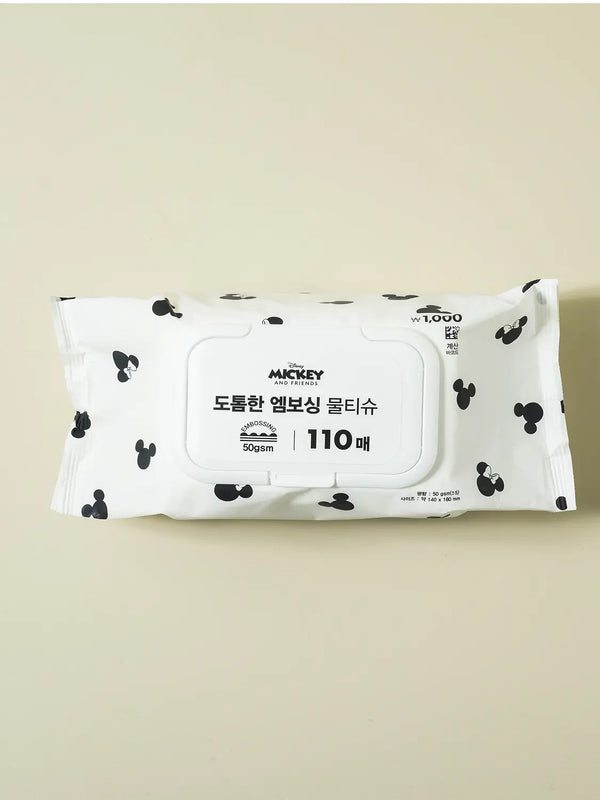 [DAISO] Disney Mickey & Friends Embossed Wet Wipes 110 Count Cap Type / 디즈니 미키앤프렌즈 엠보 물티슈 110매 캡형