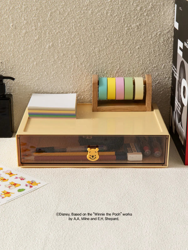 [DAISO] Disney Winnie the Pooh 1-Drawer Organizer with Handle / 디즈니 위니더푸 손잡이 데코 서랍장 1칸