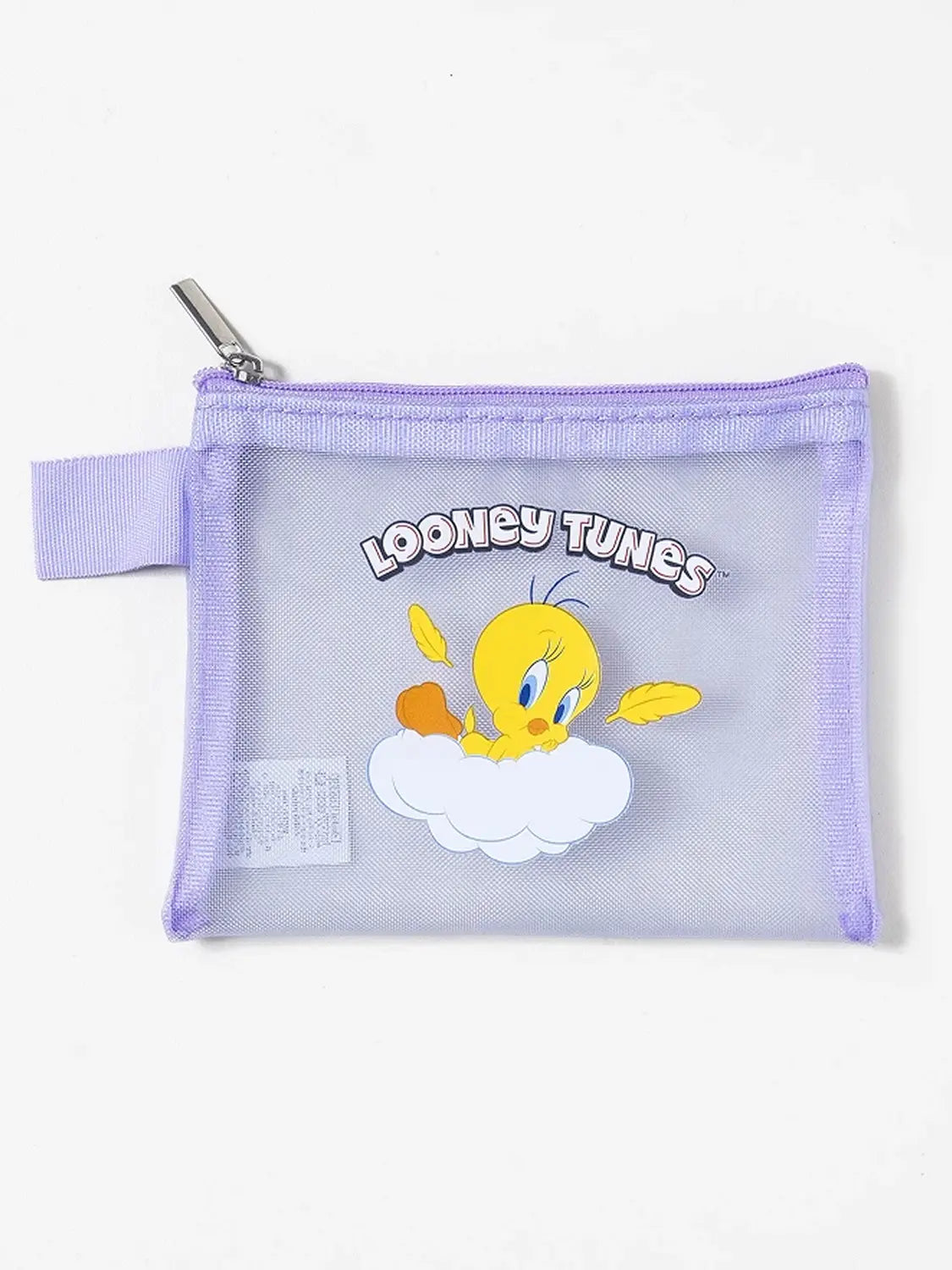[DAISO] Looney Tunes Tweety Mini Mesh Flat Pouch / 루니툰즈 트위티 미니 메쉬 납작 파우치
