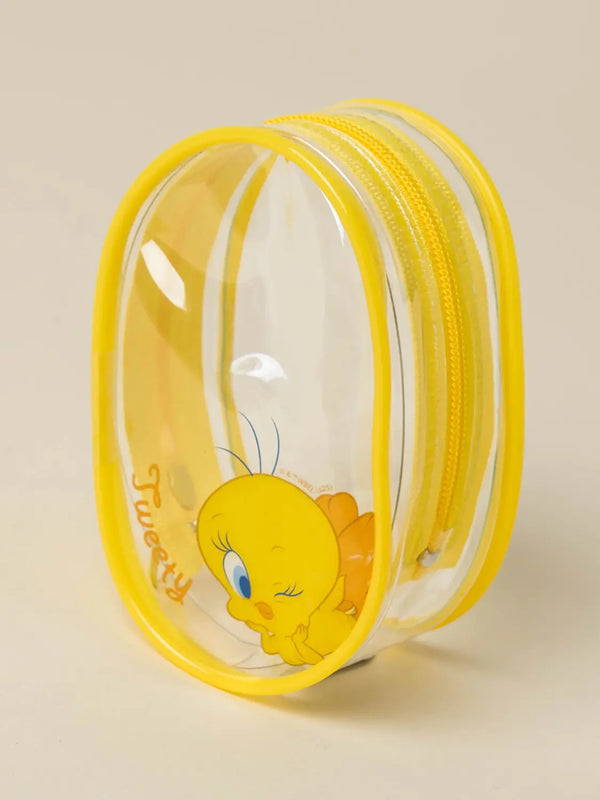 [DAISO] Looney Tunes Circular Transparent Pouch / 루니툰즈 원형 투명 파우치