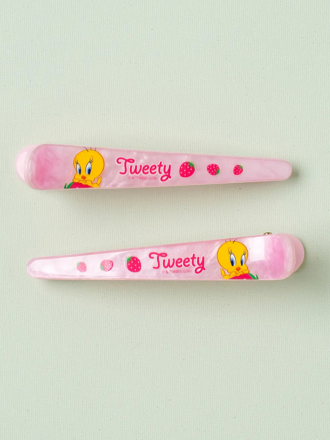 [DAISO] Looney Tunes Slim Hair Clip 2-pack Pink / 루니툰즈 슬림 헤어 클립 2개입 핑크