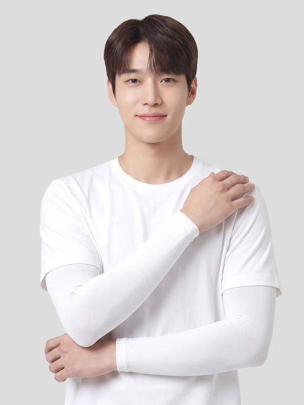 [DAISO] Premium Cool Arm Sleeves - White / [UV 최대 99% 차단] 고급 쿨 토시 화이트