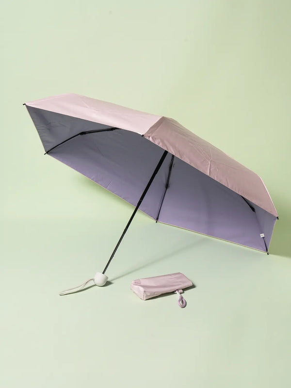[DAISO] UV Cut 99% 5-Section Folding Umbrella with Strap, 50 cm, Pink / [UV 최대 99% 차단] 스트랩 포함 컬러 암막 5단 우양산 6K 50 cm 핑크