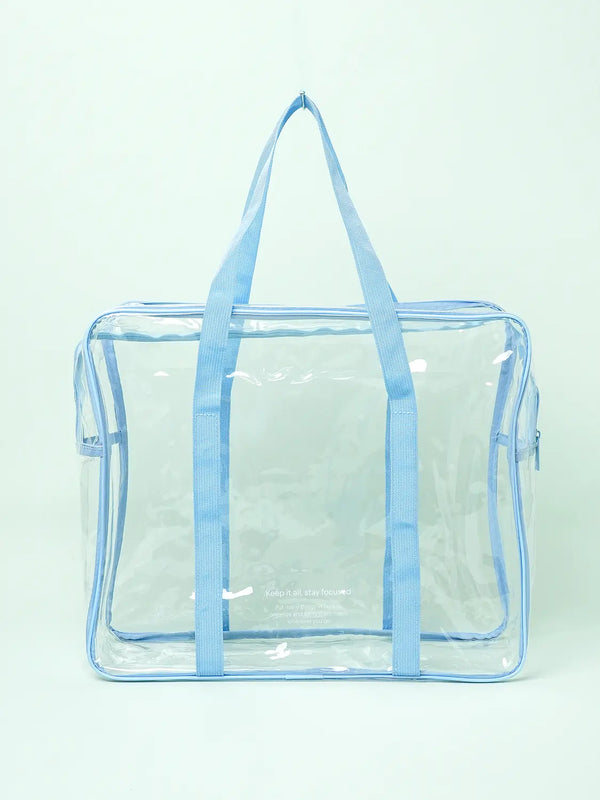 [DAISO] Lettering Clear Tote Bag Large - Blue / 레터링 투명 토트백 대형 블루
