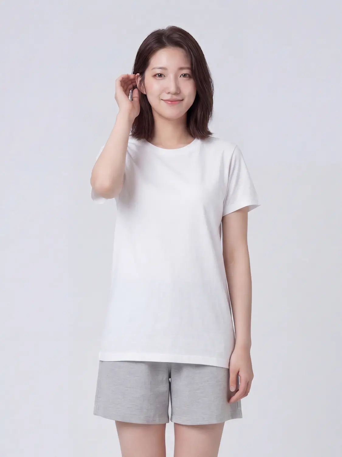 [Basic House Plus+] Basic House Plus+ 3/4 Pants L, Melange Grey / 베이직하우스 플러스+ 3부 팬츠 L 멜란지그레이