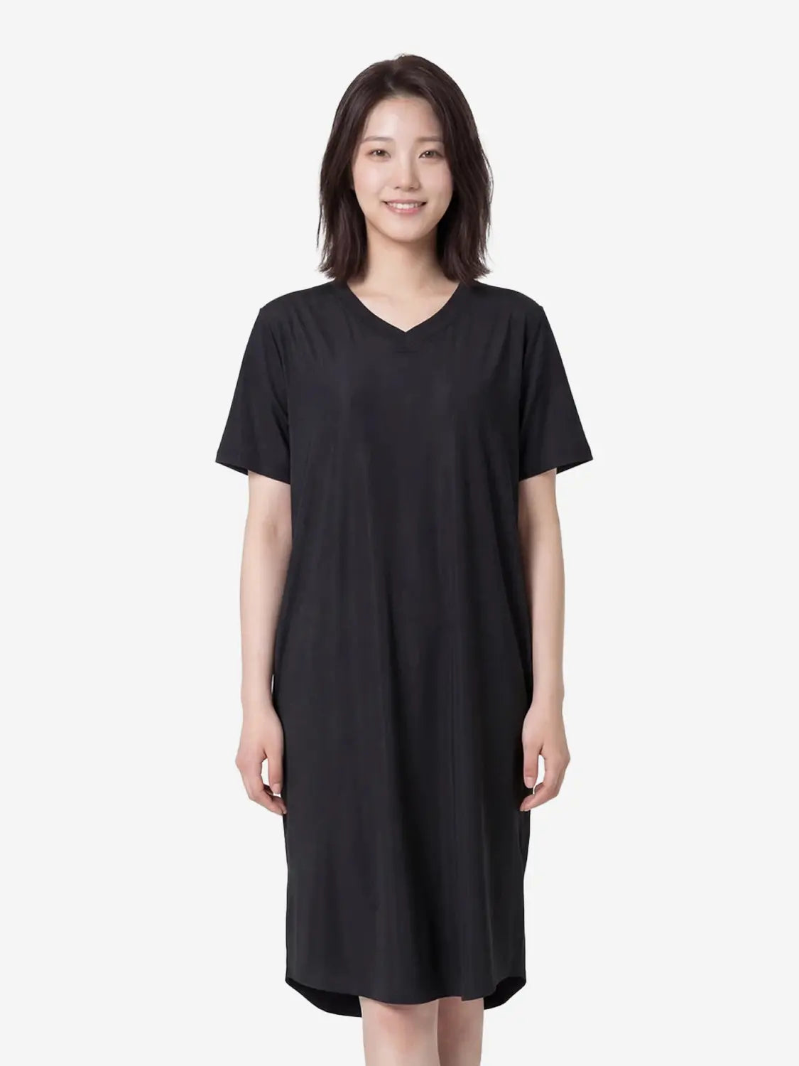 [DAISO] Ribbed Cut-Out Dress Black / 골지 프리컷 원피스 블랙