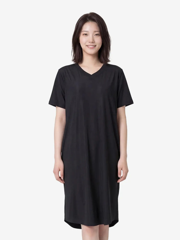 [DAISO] Ribbed Cut-Out Dress Black / 골지 프리컷 원피스 블랙