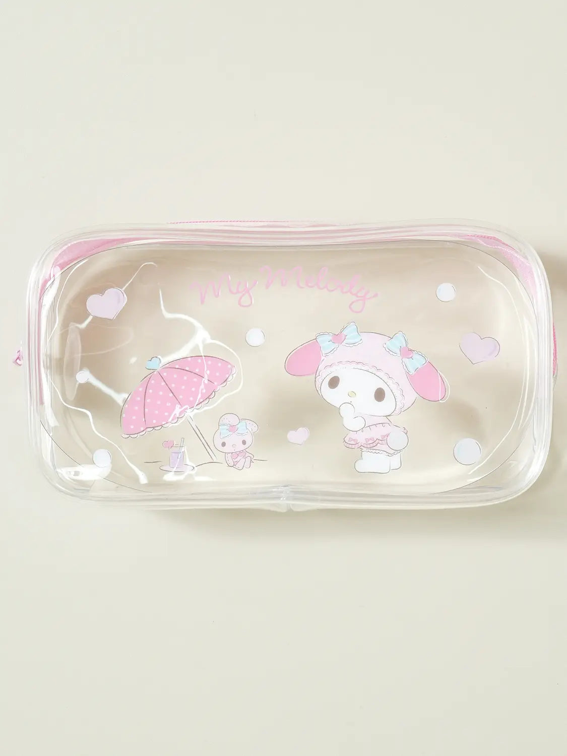[DAISO] My Melody Medium Summer Transparent Pouch / 마이멜로디 투명 파우치 중형 썸머