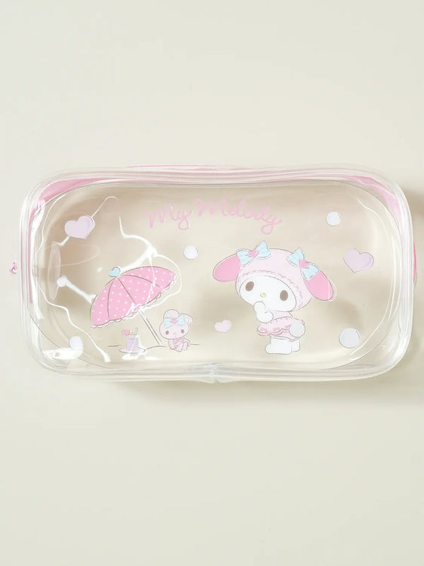 [DAISO] My Melody Medium Summer Transparent Pouch / 마이멜로디 투명 파우치 중형 썸머