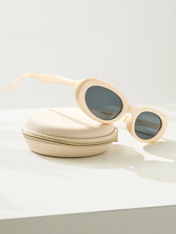 [DAISO] Foldable Sunglasses - Oval Ivory / [UV 최대 99% 차단] 접이식 선글라스 오벌 아이보리