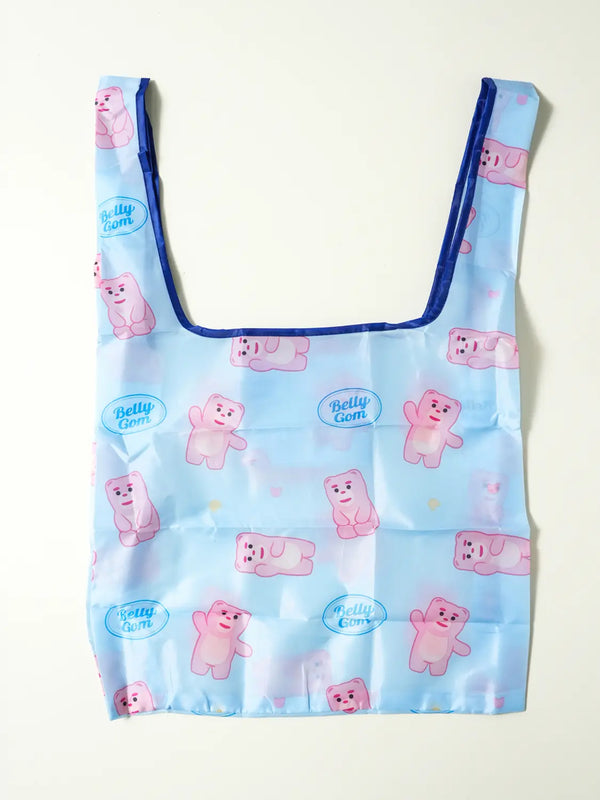 [DAISO] Bellygom Foldable Market Bag Blue / 벨리곰 접이식 시장 가방 블루