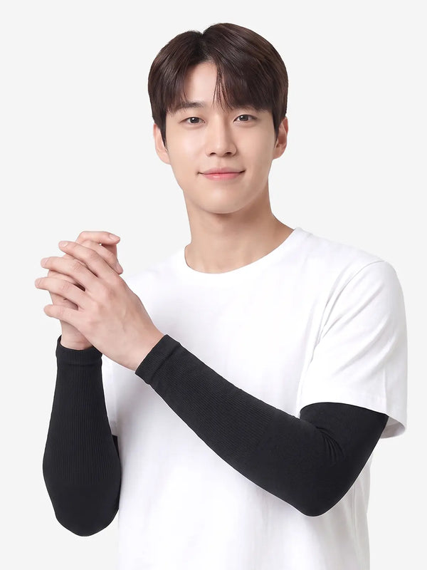 [DAISO] UV Protection Cooling Arm Sleeves - Black / [UV 최대 99% 차단] 고급 쿨 토시 블랙