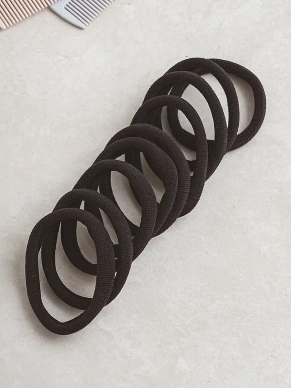 [DAISO] Hair Ties (10 pcs, Black) / 통통 머리끈 10개입 블랙