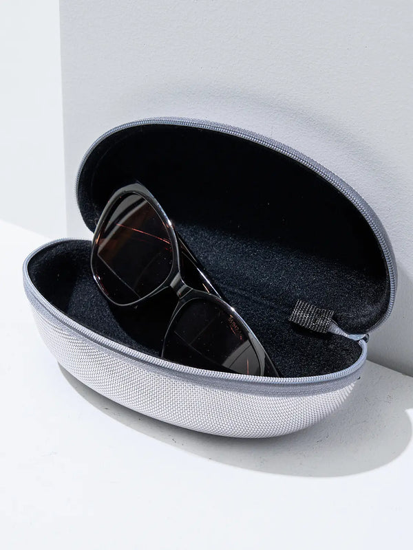 [DAISO] Zipper Sunglass Hard Case - Silver / 지퍼 선글라스 하드 케이스 실버