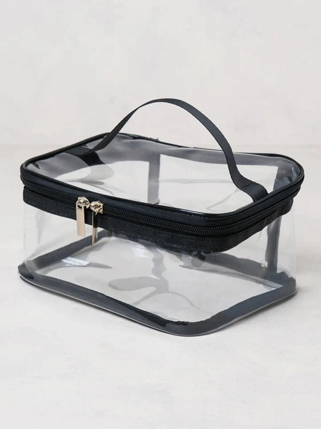 [DAISO] Transparent Window Square Pouch - Black / 투명창 사각 파우치 블랙
