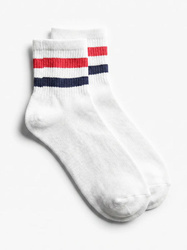 [DAISO] Men's Colorblock Stripe Ankle Socks / 남성용 배색 스트라이프 단목 양말