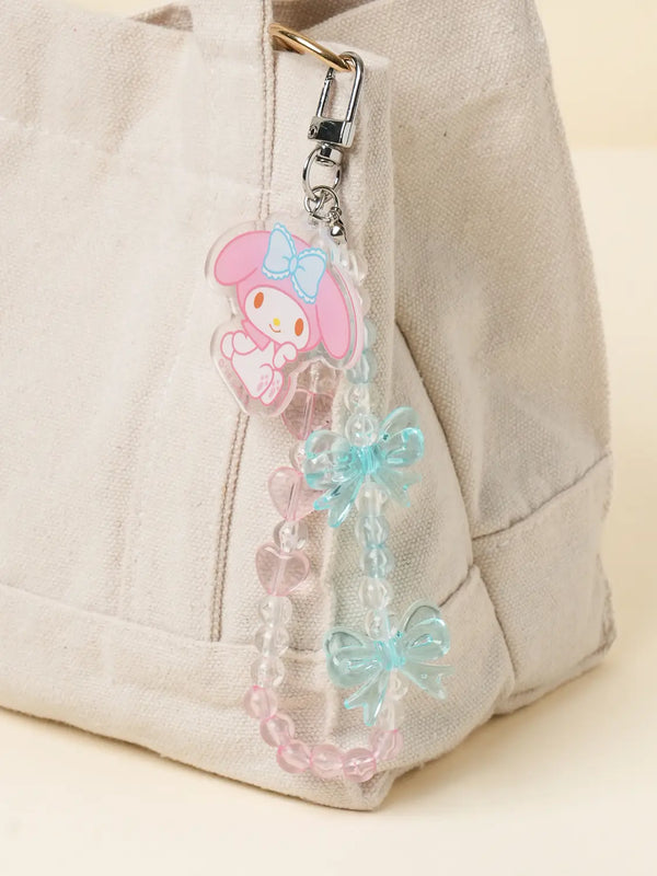 [DAISO] My Melody Transparent Bead Strap Keychain / 마이멜로디 투명 구슬 스트랩 키링