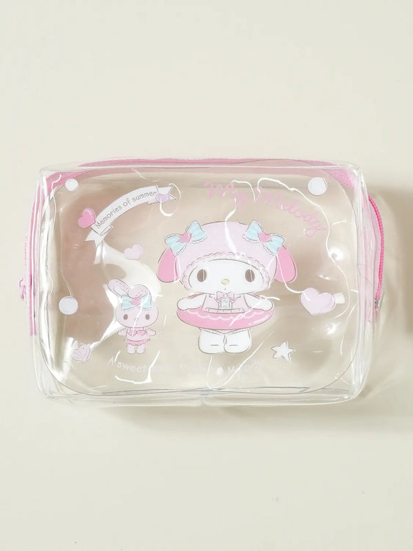 [DAISO] My Melody Small Transparent Pouch Summer / 마이멜로디 투명 파우치 소형 썸머