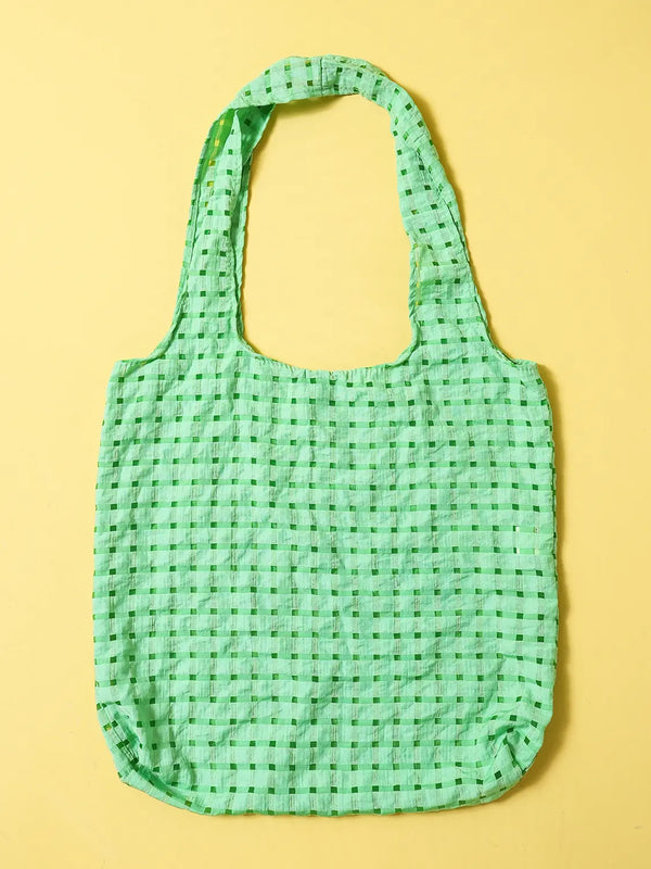 [DAISO] Fruit Market Check Pattern Shoulder Bag Green / 푸룻마켓 체크 패턴 숄더백 그린