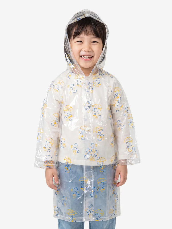 [DAISO] Bear Pattern Children's Raincoat / 곰돌이 패턴 어린이 우의