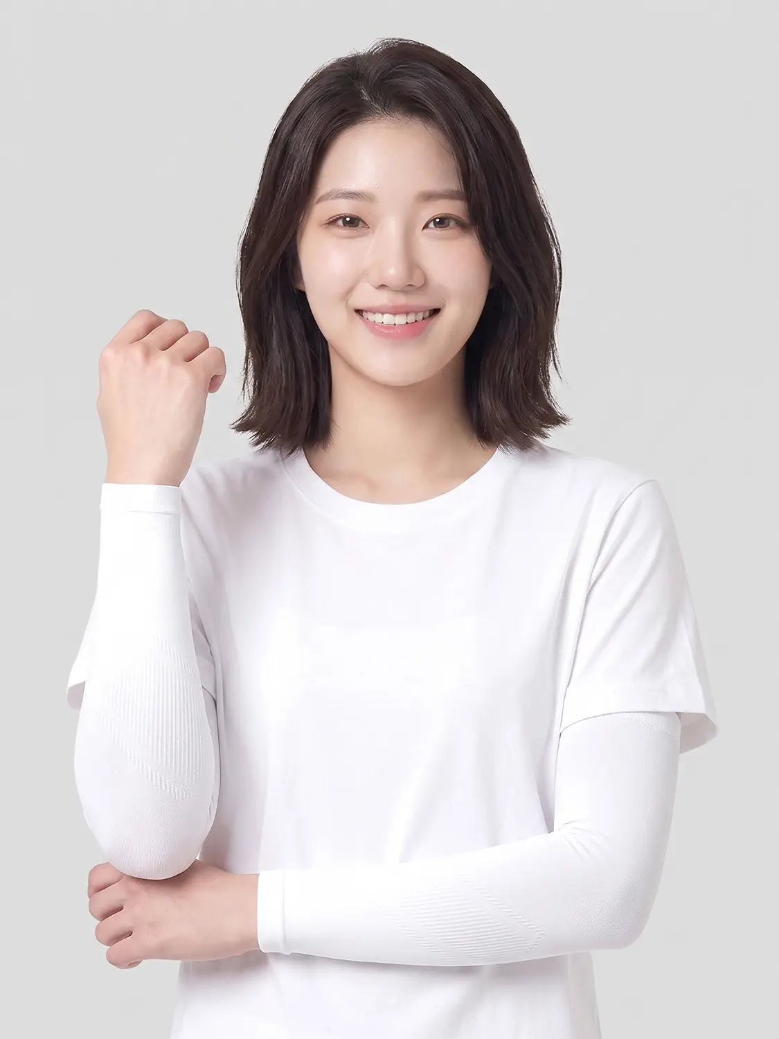 [DAISO] UV Protection Cooling Arm Sleeves (White) / [UV 최대 96% 차단] 자외선 차단 쿨 토시 여성 화이트